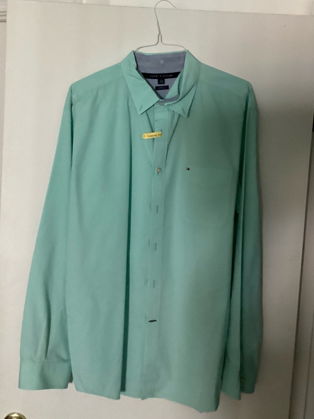 Tommy Hilfiger Men's XL Long-Sleeve Dress Shirt - Mint Green